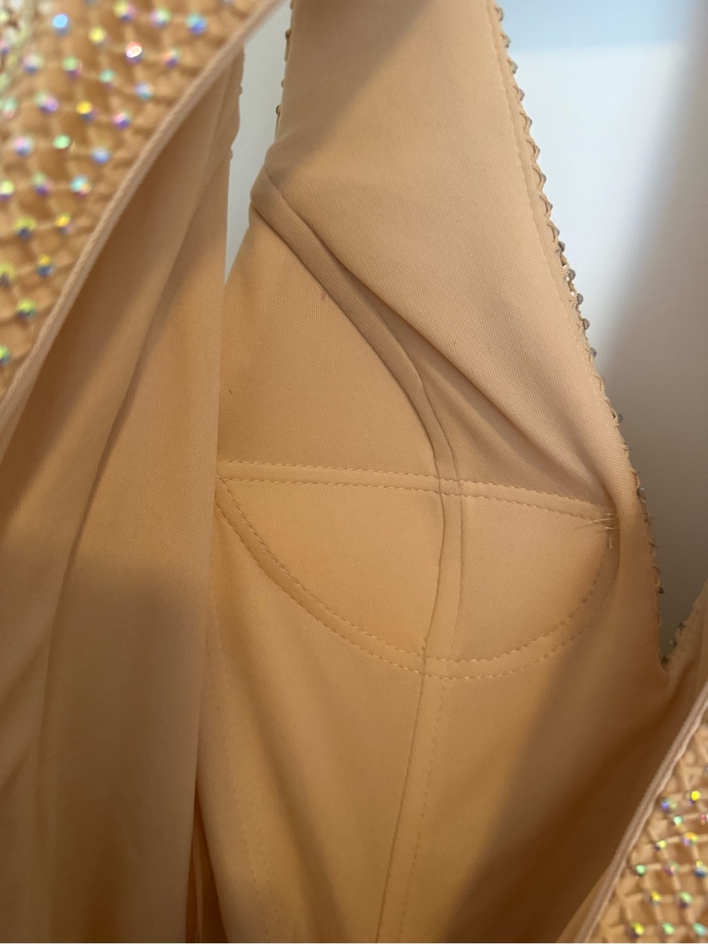 Colors Dress Rhinestone Mesh Evening Dress Gold Sparkle - Picture 6 of 7